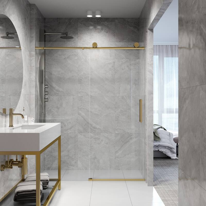 VIGO Elan Frameless Sliding Shower Door