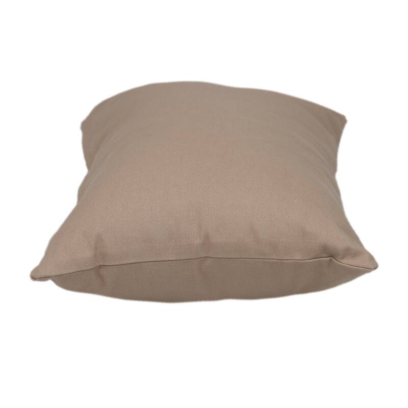 HomeRoots 12" X 18" Beige Cotton Lumbar Throw Pillow