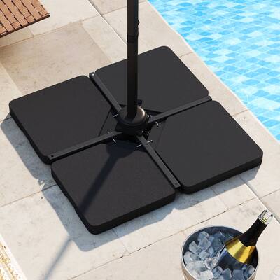 Costway Offset Umbrella Base with 4 Square HDPE Plate & 4 Connection - See Details