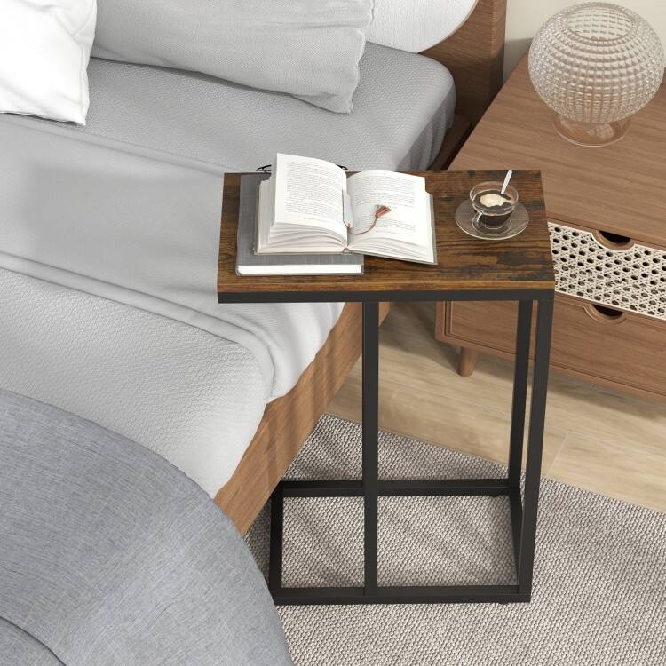 Metal Frame C End Table for Living Room Bedroom or Small Space