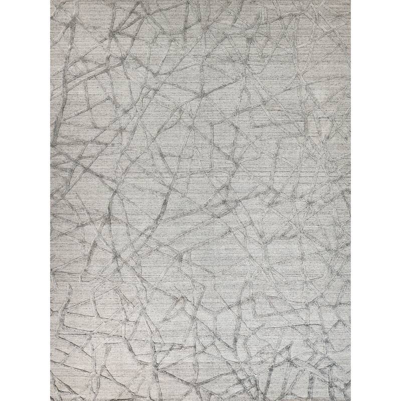 EXQUISITE RUGS Windsor Hand-loomed Wool/Bamboo Silk Grey Area Rug.
