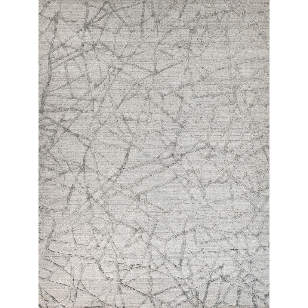 EXQUISITE RUGS Windsor Hand-loomed Wool/Bamboo Silk Grey Area Rug.