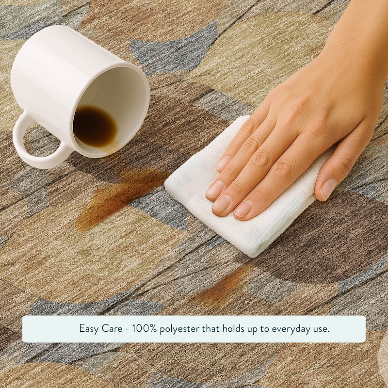 Machine Washable Indoor/ Outdoor Floral Mila Chantille Rug