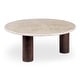 preview thumbnail 7 of 8, NADAAL STUDIOS Harper, Coffee Table Stone Top with Mango Wood Base - 42 X 42 X 16.14