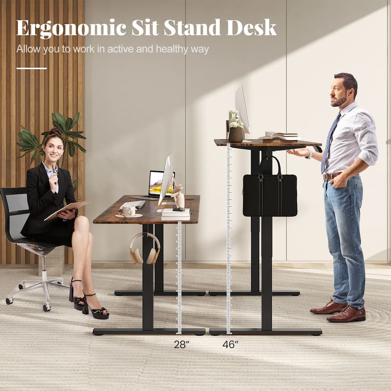 Electric Standing Desk with Memory Heights and Cable Management