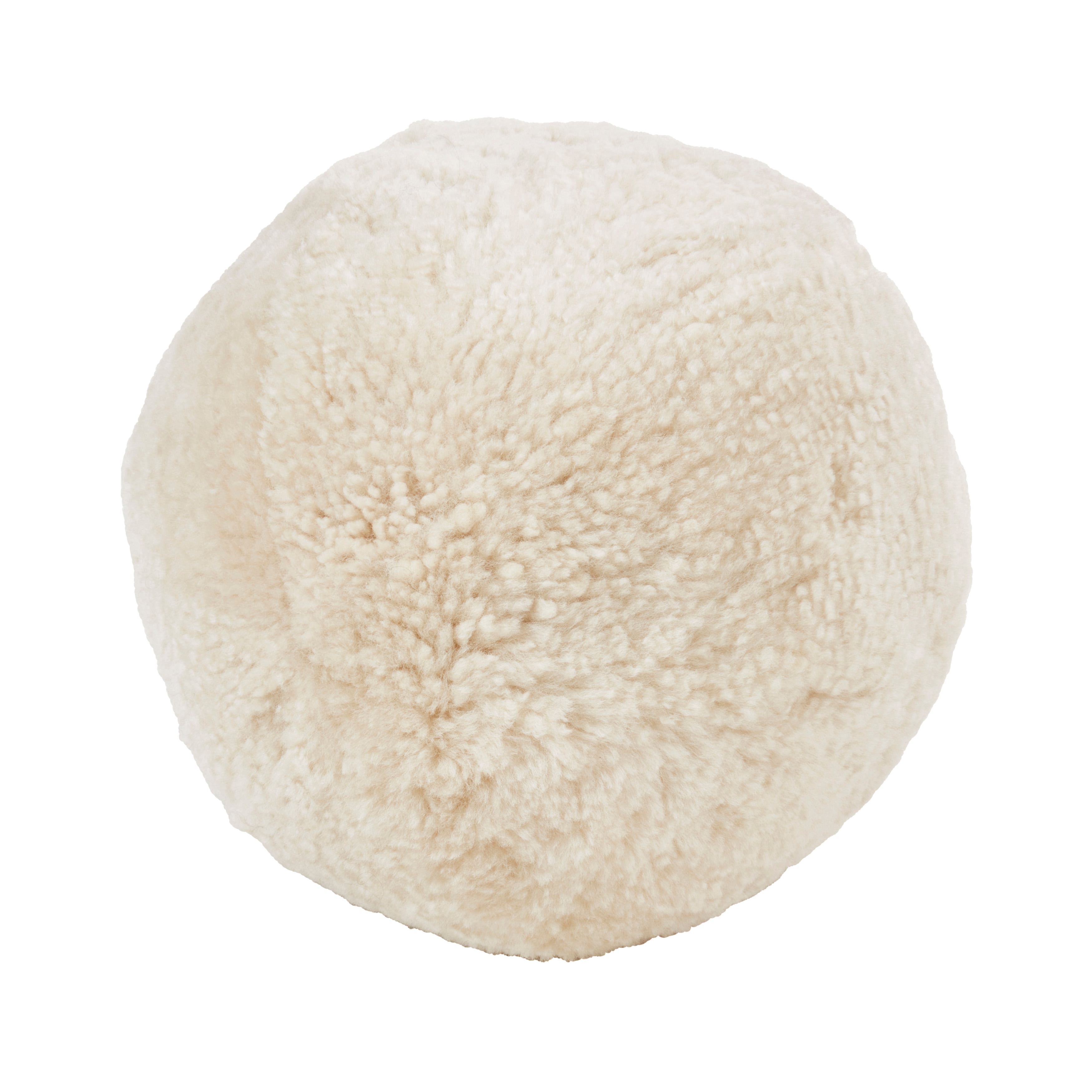 Saro Lifestyle Fleece Fantasy Sheepskin Ball Poly Filled Throw Pillow