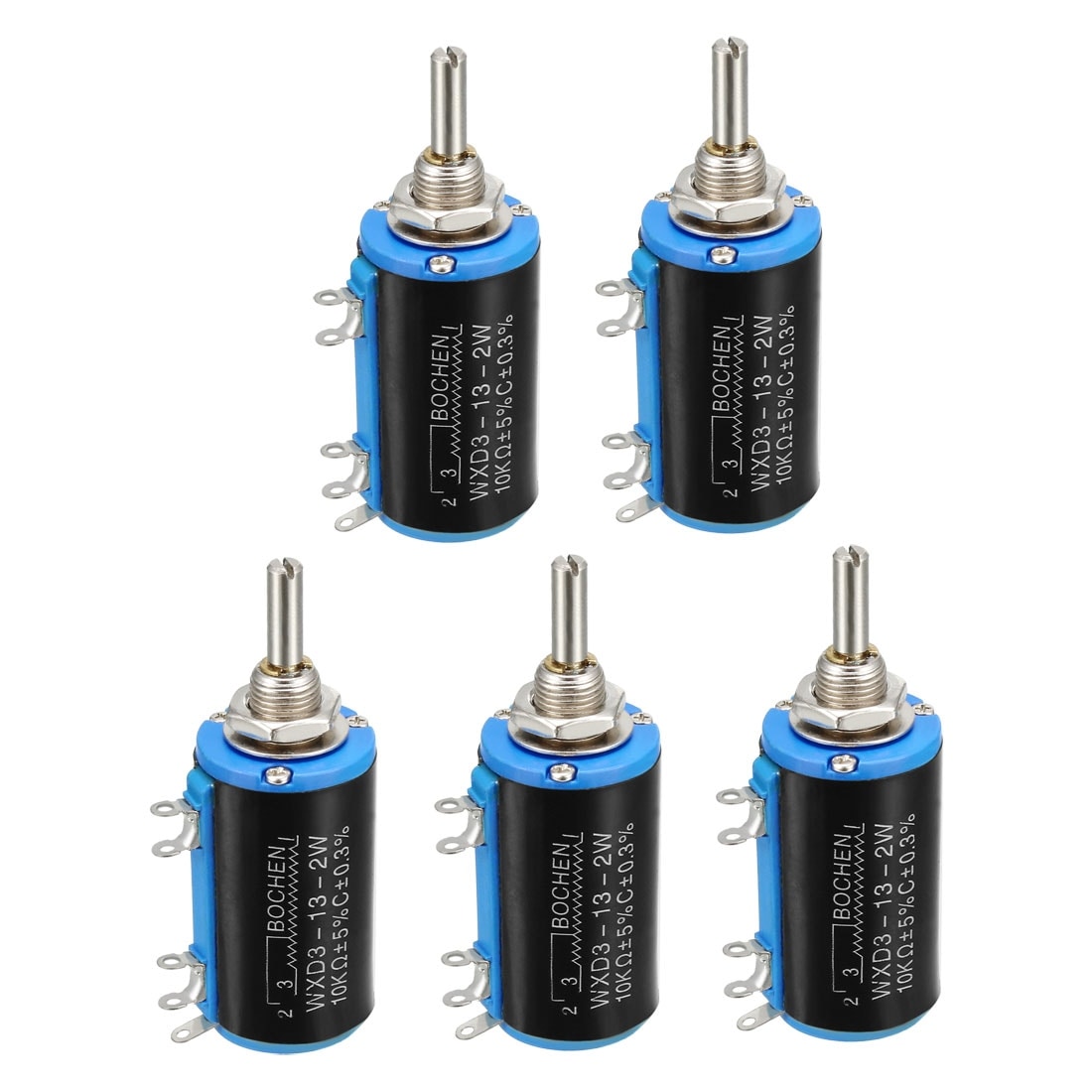 10K Ohm Adjustable Resistors Wire Wound Multi Turn Precision Potentiometer 5pcs - 10K -5pcs