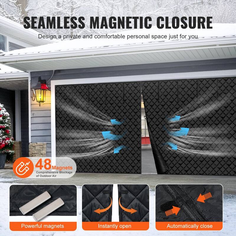 Garage Door Screen for Winter 10.3 x 8.14 ft Garage Door Insulation Kit - Multi