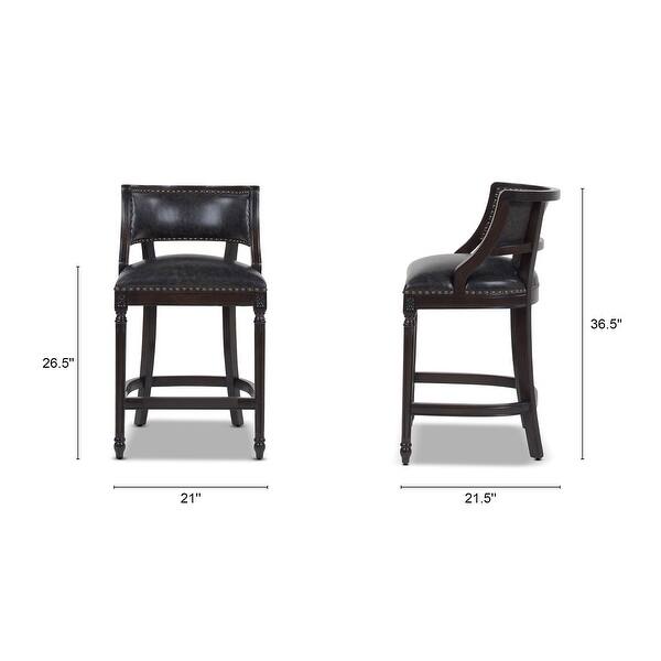 dimension image slide 6 of 7, Paris Farmhouse Counter and Bar Stool with Backrest