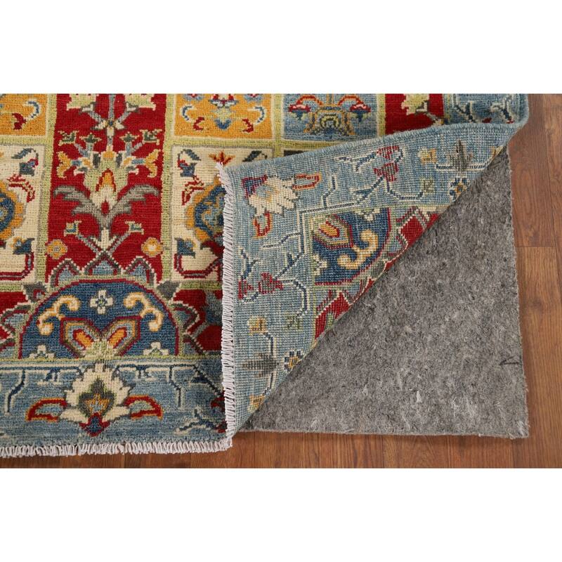 Garden Design Kazak Accent Rug Hand-Knotted Blue Wool Carpet - 4'0" x 5'10"