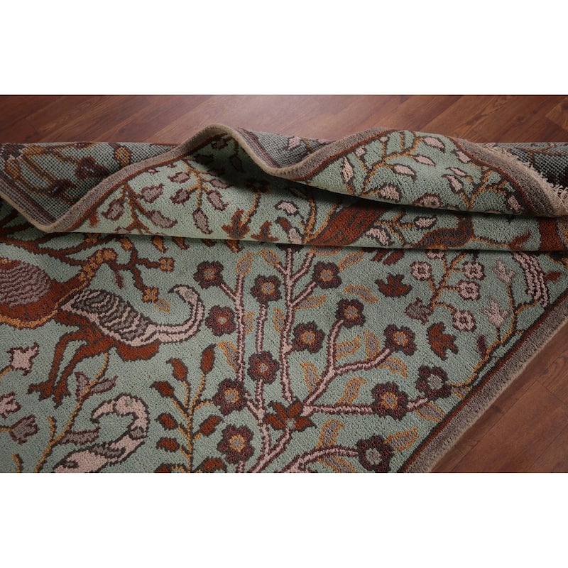 Animals Pictorial Ziegler Indian Foyer Rug Handmade Wool Carpet - 3'11"x 5'11"