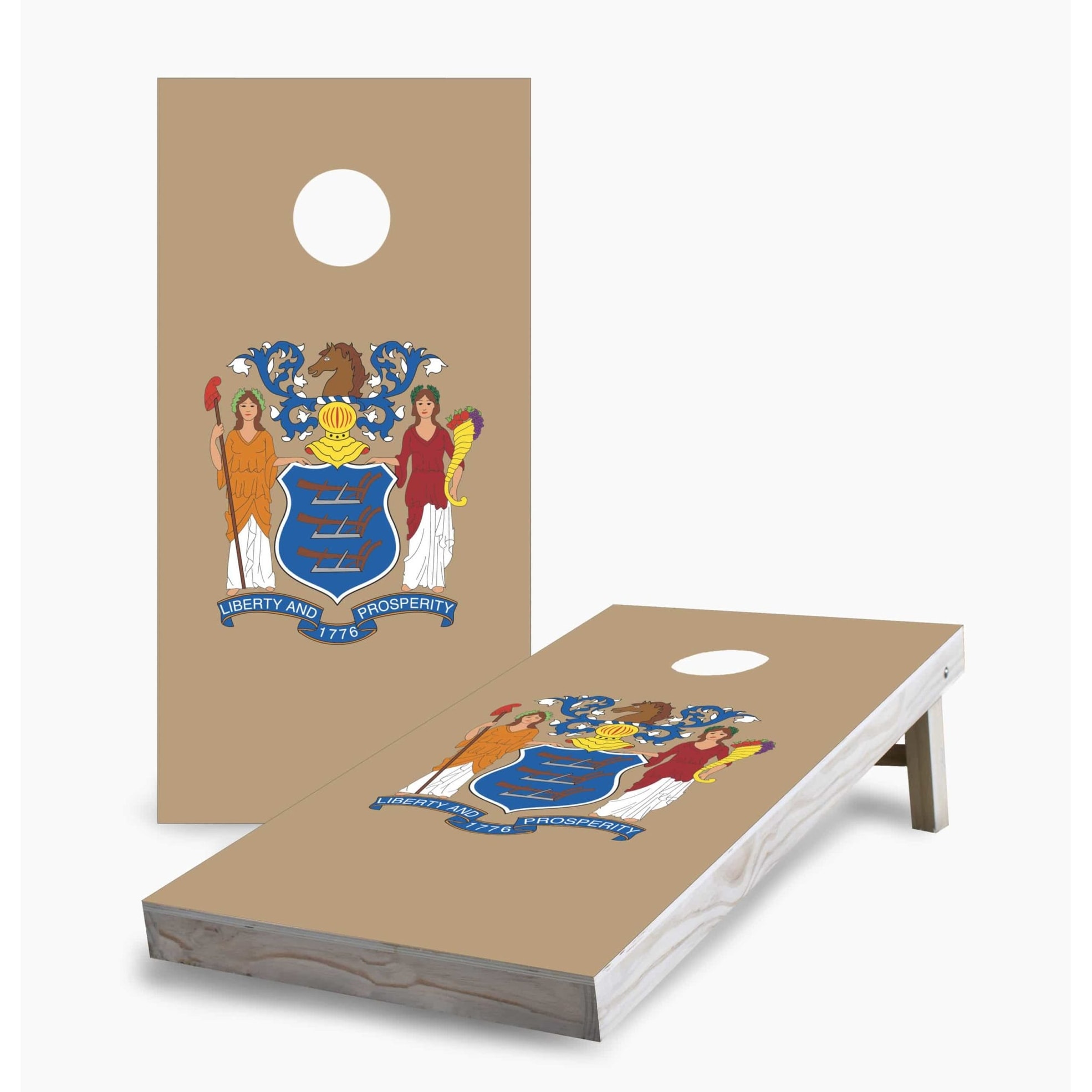 New Jersey State Flag Regulation 2x4 Cornhole Game Set