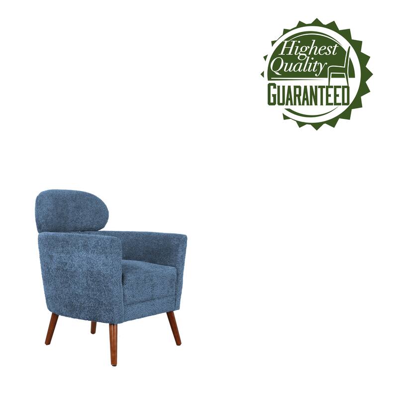 Porthos Home Rhys Sherpa Fabric Accent Barrel Chair with Rubberwood Legs