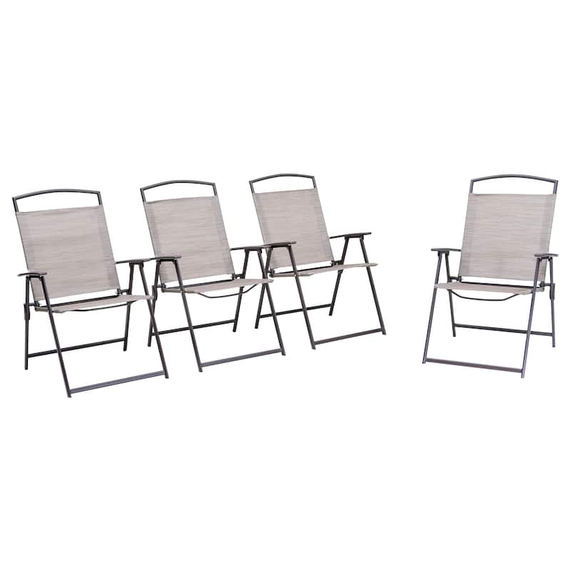 Pellebant Set of 4 Patio Folding Chairs Outdoor Portable Dining Chairs