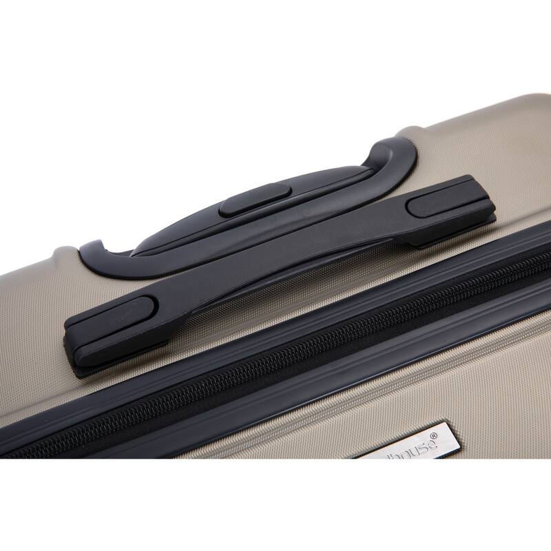 3 Piece ABS Hardside Luggage Sets Spinner Wheels Suitcase with Two Hooks and TSA Lock & Telescoping Handle