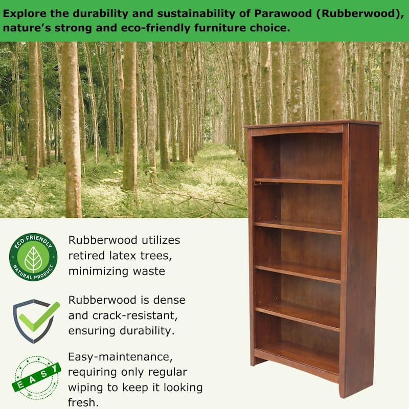 International Concepts Solid Wood Shaker Bookcase