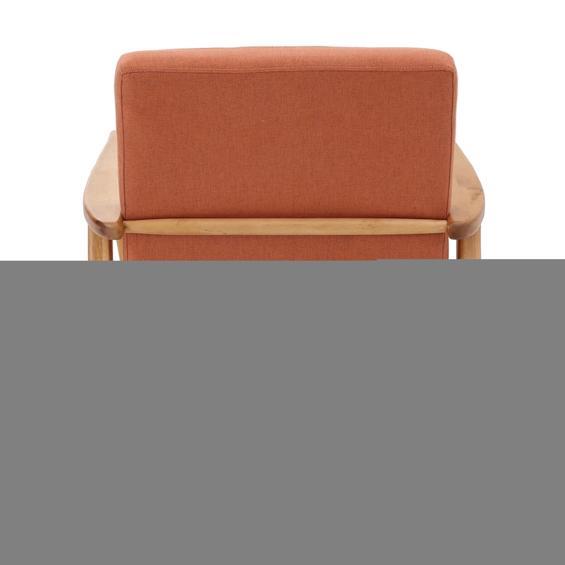 Mid Century Modern Fabric Club Chair with Wood Frame, Grey and Dark Espresso