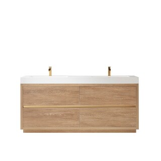 Huesca 72" Double Sink Bath Vanity with White Sink Top