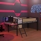 preview thumbnail 24 of 32, Single Twin metal loft bed with rectangular desk, Brown