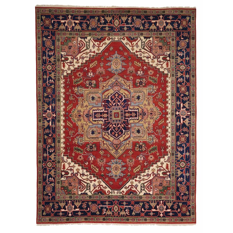 ECARPETGALLERY Hand-knotted Serapi Heritage Dark Copper Wool Rug - 8'10 x 11'7