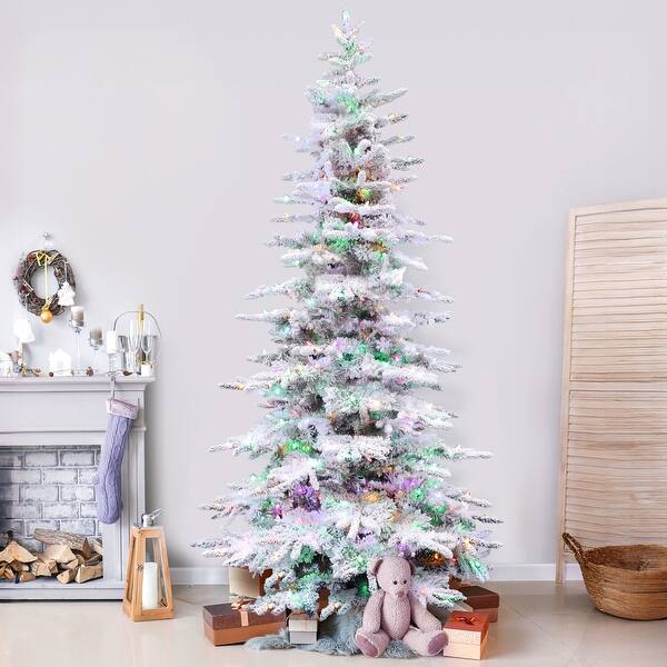 Fraser Hill Farm 10 ft. Flocked Pine Valley Artificial Christmas Tree at Tractor Supply Co