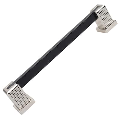 6-5/16 in. CC Modern Flat Embossed Matte Black Cabinet Pulls (10-Pack)