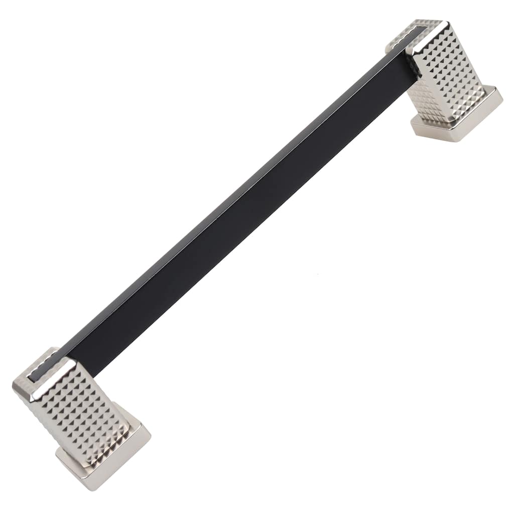 6-5/16 in. CC Modern Flat Embossed Matte Black Cabinet Pulls (5-Pack)
