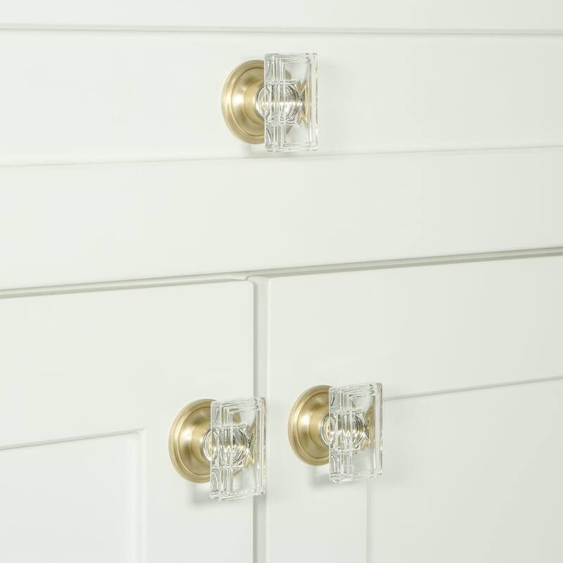 Grandeur CARR-CRYS-KNOB-LG-GEO Carre 1-3/4” Crystal Rectangular