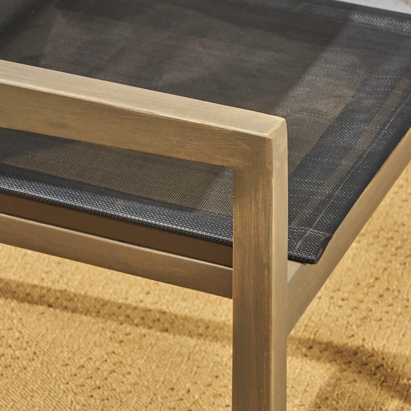 Marcello Outdoor Acacia Wood 3 Piece Dining Set with Mesh Seats by Christopher Knight Home