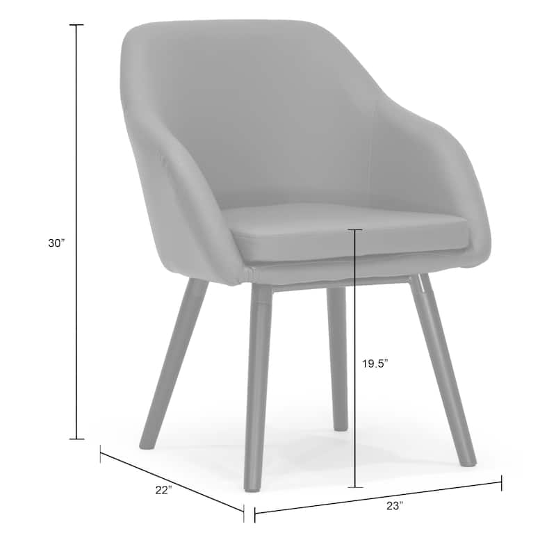 Carson Carrington Akrehamn 2-piece Grey Faux Leather Arm Chair Set