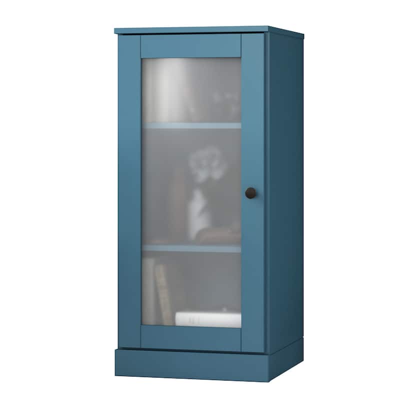 Palace Imports 100% Solid Wood 3-Shelf Bookcase with Frosted Glass Door and Adjustable Shelves