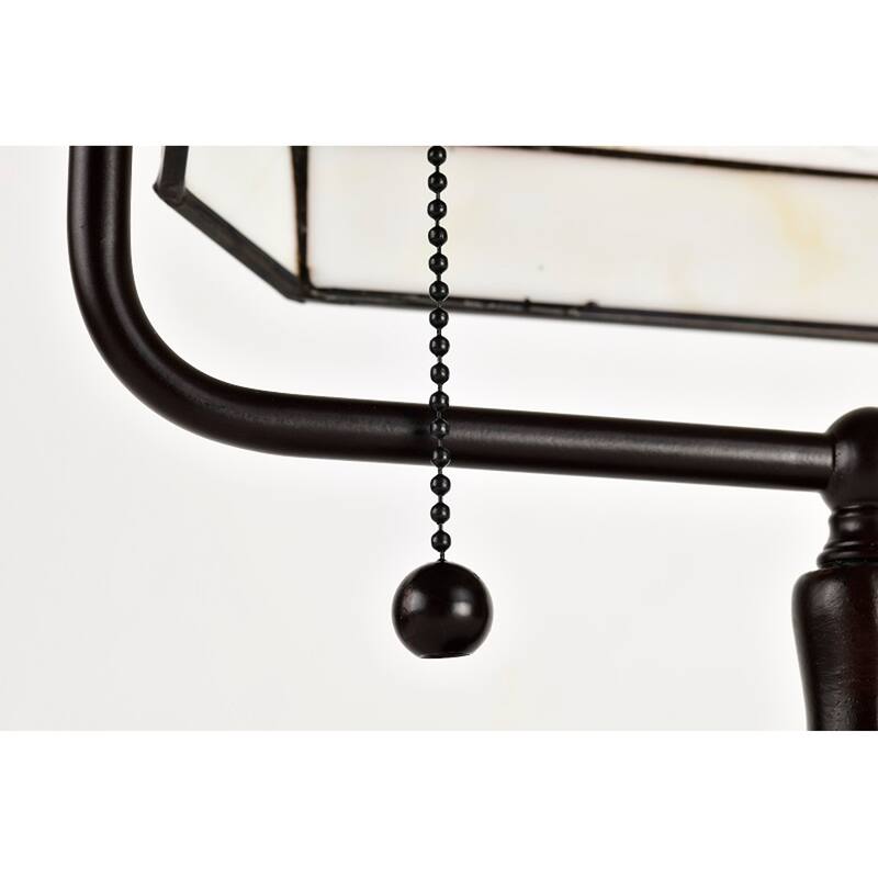 12-inch Stained Glass Desk Lamp with Blue Gemstones