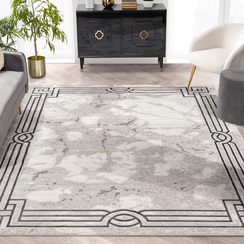 Well Woven Fairmont Huntington Retro Mosaic Marble Pattern Area Rug