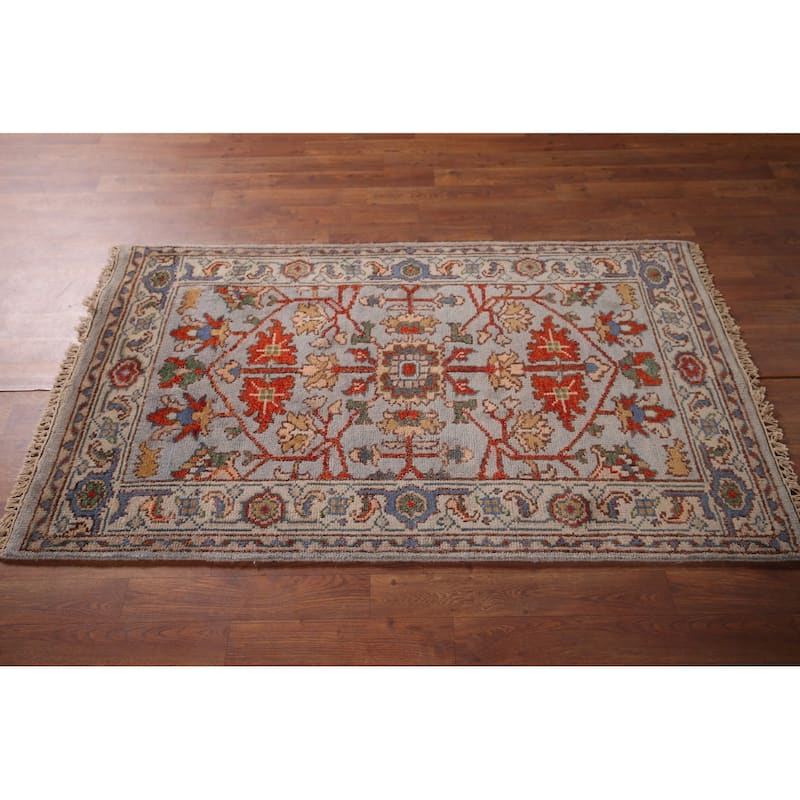 Oushak Indian Accent Rug Handmade Floral Wool Carpet - 3'0"x 5'0"