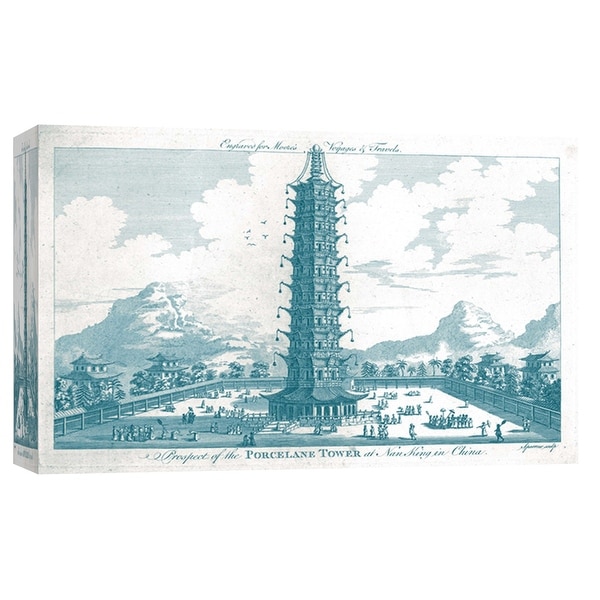 PTM Images 9-102179 PTM Canvas Collection 8" x 10" - "The Porcelain Tower" Giclee Pagoda Art Print on Canvas