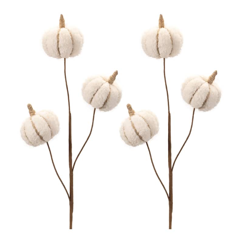 HomeRoots Six Cream Cream Fall Mini Pumpkins Wreath Sprays