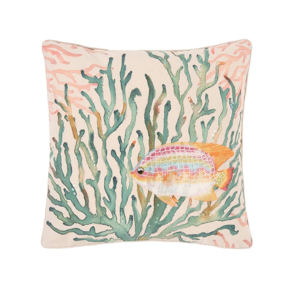 18" x 18" Oceanaire Coral Pillow
