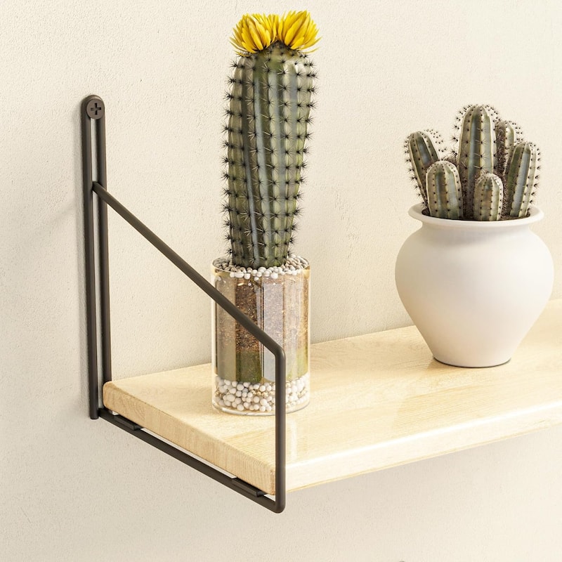2-Piece Solid Wood Wall Shelf Set
