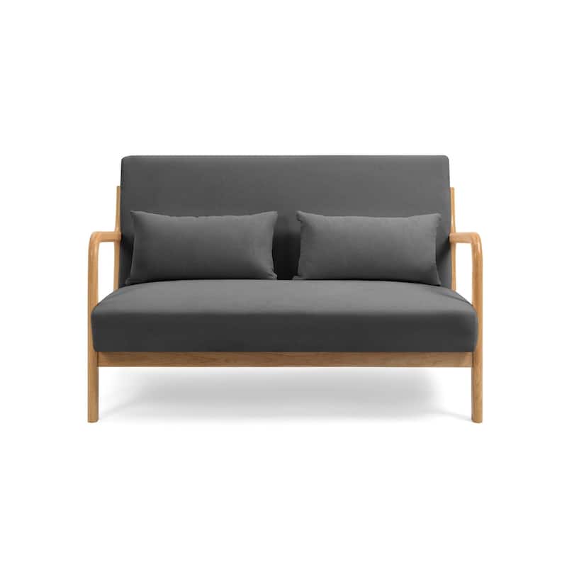 Linen Accent Chair Set of 1 Chairs Included with Solid Wood Armrest and Feet