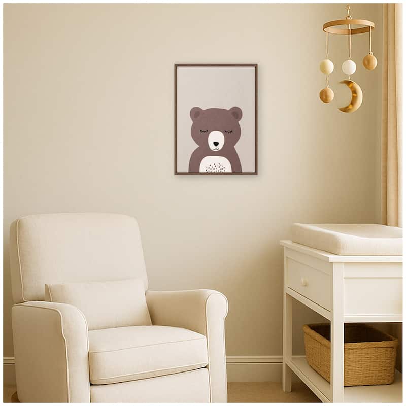 Kate and Laurel Bear by July Art Prints Framed Canvas Wall Art Print
