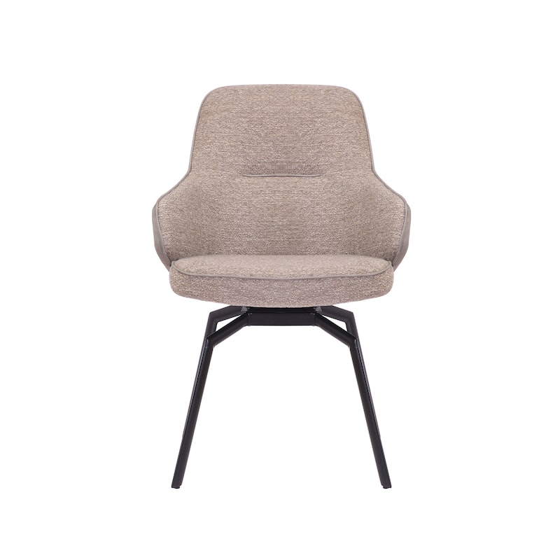 Porthos Home Urki Swivel Fabric and PU Leather Accent Chair with Steel Legs