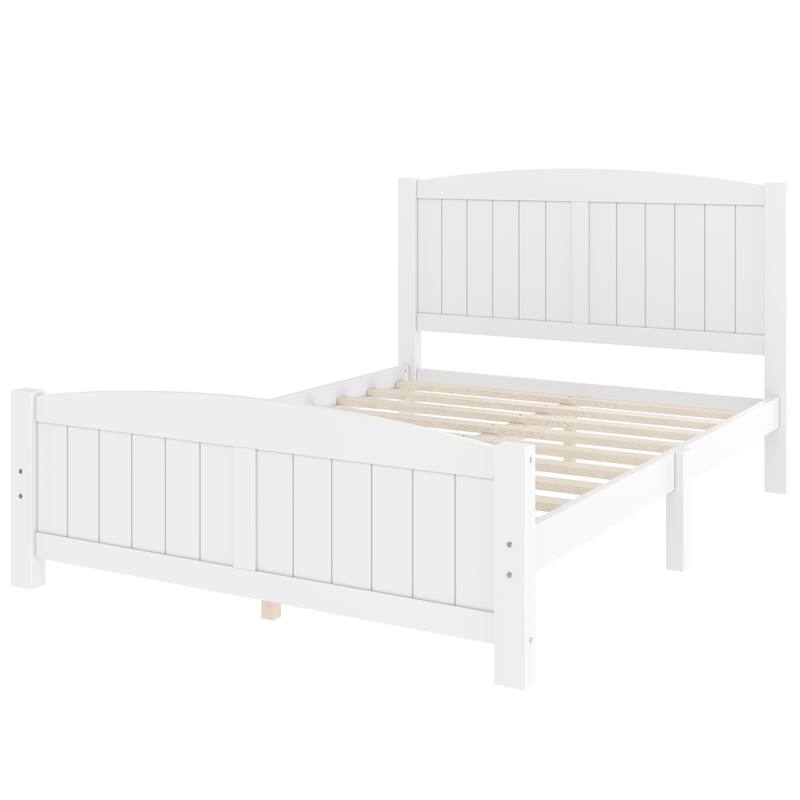 King/Queen/Full Size Platform Bed, Solid Wood Bed Frame with Support Slats, No Box Spring Needed, Sturdy Structure