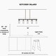 preview thumbnail 9 of 9, Alva Modern 5-Light Black Gold Chandelier Glass Linear Island Lights for Dining Room - 36" L x 3" W x 8" H
