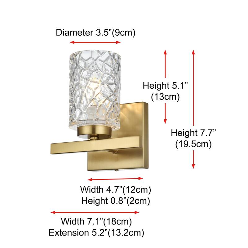 Cara 1 Light Bath Sconce with Clear Shade
