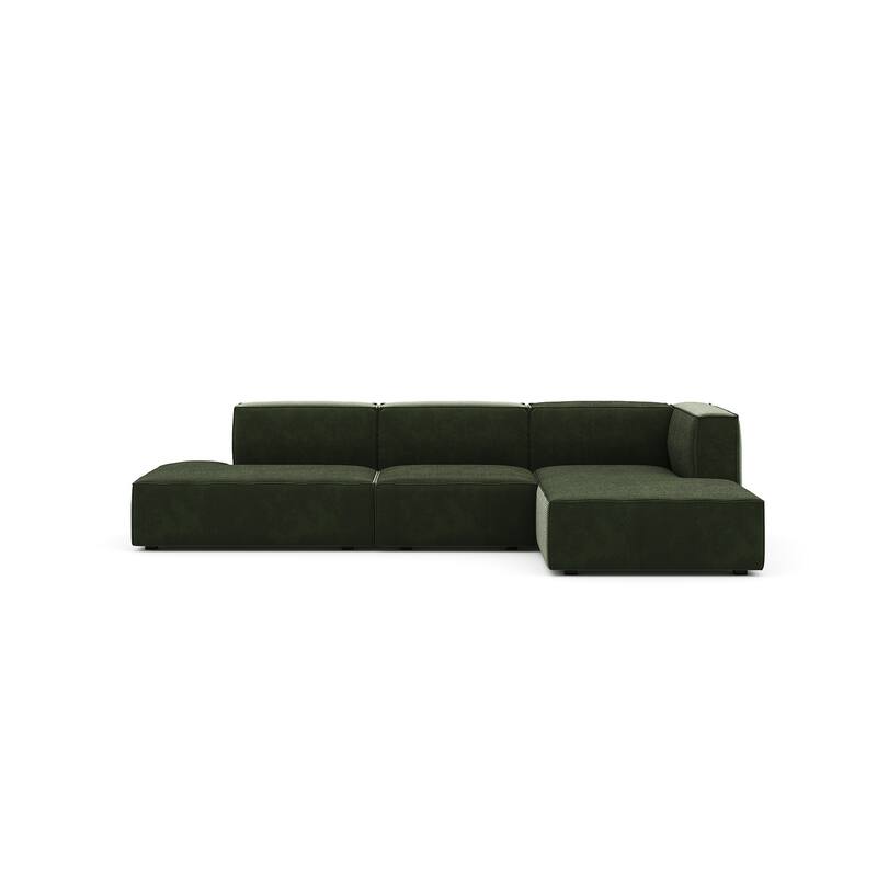 Rye Studio Deep Seat Modular Chaise Sectional, 3 Piece - Olive Green Corduroy - Right Facing