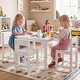 preview thumbnail 7 of 18, Gymax 5-Piece Kids Table and Chairs Set Solid Rubber Wood Toddler