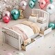 preview thumbnail 30 of 45, Twin Size Platform Storage Bed Solid Wood Bed with 6 Drawers,Paint Surface,Environmentally Friendly Materials，Brown White