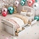 preview thumbnail 31 of 45, Twin Size Platform Storage Bed Solid Wood Bed with 6 Drawers