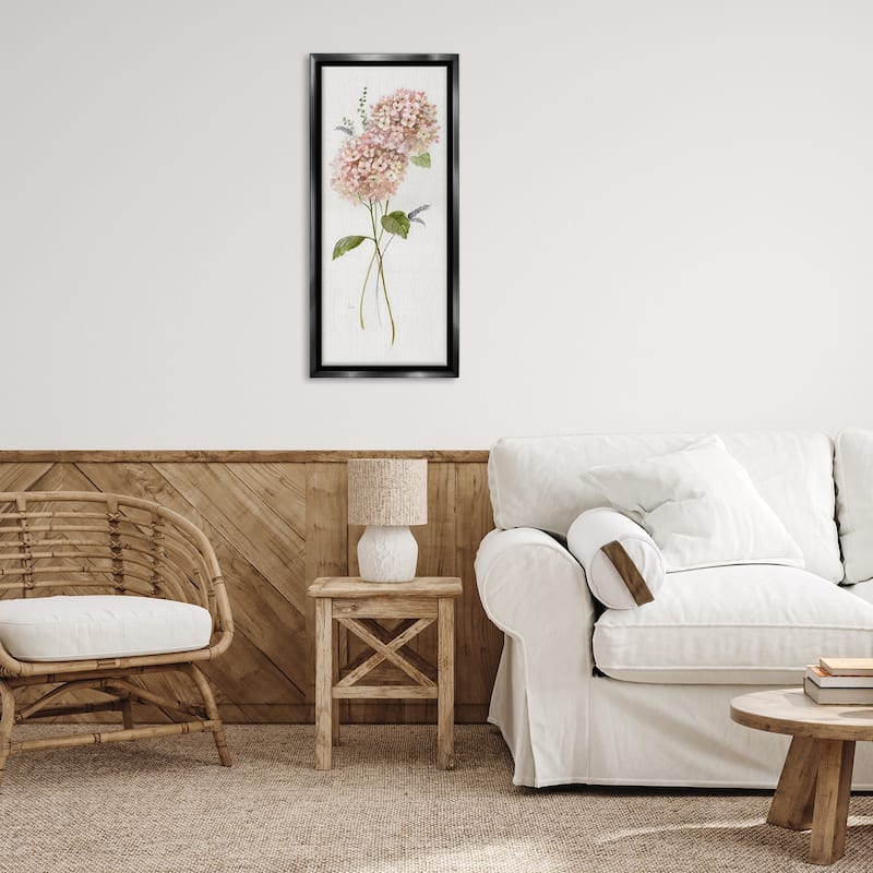 Stupell Pink Hydrangea Duo Framed Floater Canvas Wall Art Design By Nan