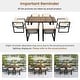 preview thumbnail 23 of 34, 7-Piece Outdoor Patio Steel Dining Set with Umbrella Hole and 6 Cushioned Armchairs
